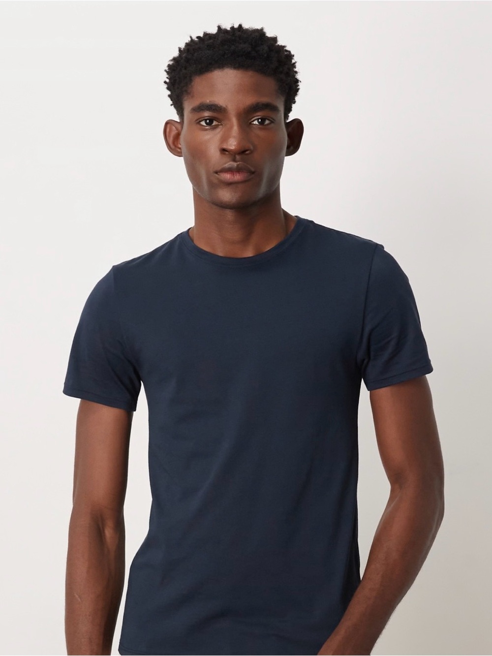 ASOS Design Premium Supima Cotton Slim Fit T-Shirt in Navy